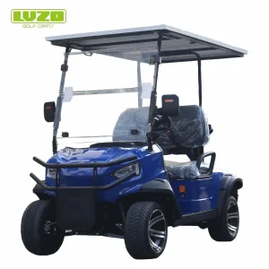 Blue Eco-Friendly Solar-Powered Mini Electric Golf Cart