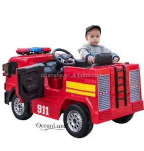2025 New Electric Fire Truck 12v for Kids Ride on Car Battery Toy Cars for Kids to Drive