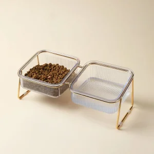 Removable 15 Tilted Elevated Pet Cat Dog Food Water Bowls