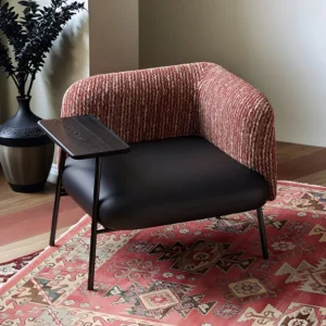 Modern Accent Armchair with Side Table