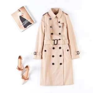 Women's Custom Elegant Office Windbreaker Jacket for Autumn and Spring