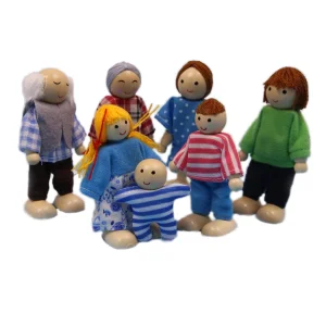 Wooden Family Puppet Puzzle Toy Adjustable Joint Doll