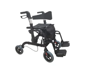 Foldable Rollator Walkers with Seat for Seniors, Height Adjustable Handle, 8'' Wheels