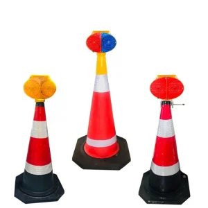 Lanterna de Sinalização Rotativa Solar para Cone de Tráfego com Olho de Coruja