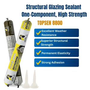 Topsen 8800 Architectural Grade Structural Glazing Sealant, One-Component