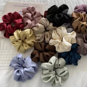 Fashion Women Accessory Bulk Elastic Hair Ties Custom Satin Hair Bands