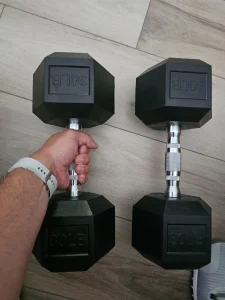 Hex Dumbbell--Rubber Coated Hexagonal Barbell Dumbbell with Adjustable Weight for Home Gym &amp; Crossfit Training