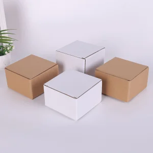 Caja de almacenamiento blanca/marrón