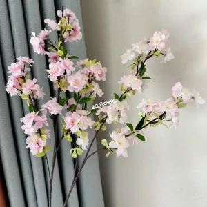 Long Stem Hanging Plum Flowers Silk Artificial Cherry Blossom Flowers for Floral Arrangement