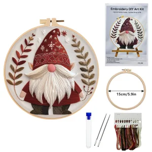 Christmas Theme DIY Fabric Flowers Embroidery Kit