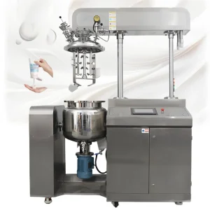 Misturador Emulsificante Cosmético Elétrico a Vapor com Tela Touch PLC 50-Liter Condicionador Homogeneizador Emulsificador a Vácuo