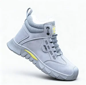 Men's 6kv Electrical Insulated Safety Shoes, Steel Toe Anti-Puncture Work Boots, Suede Upper with Rubber Sole