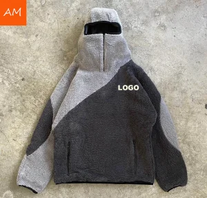 Custom Logo Men Sherpa Fleece Hoodie