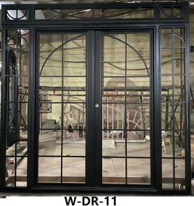 Modern Style French Wrought Iron Door Security Metal Steel Door