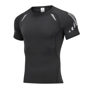 Wholesale Compression Shirt Men's Elastic Quick Drying Running Short Sleeve Men T-shirt Sports Fitness Tights