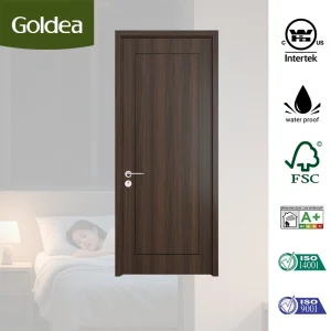 Luxury Design Certificate Goldea China Bedroom Soundproof Acoustic Wood Door