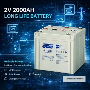 2V 2000Ah Long Life Stationary Battery, Premium Power Solution for MW-Level Solar Farms &amp; Microgrids