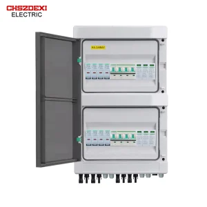 4 in 2 Out 1000V DC ABS PV Combiner Box with IP65 Hybrid Lock Outdoor Use