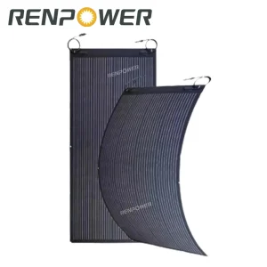 Alta Eficiência 100W 12V Leve Ultra Flexível Painel Solar Monocristalino Dobrável para Carregador Off-Grid para RV Marinho Barco Van Carro Superfícies Curvas
