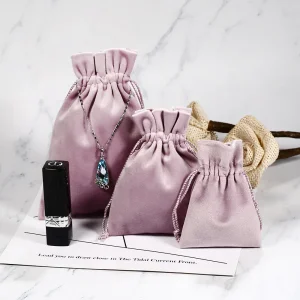 Custom Logo Printed Small Jewelry Velvet Bags