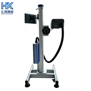 Huike High Speed Flying Fiber UV CO2 Laser Marking Machine Online Automatic Laser Engravers for Assembly Line Production