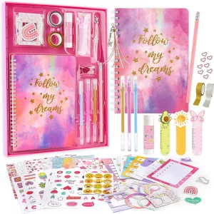2026 DIY Journaling Book Kit Pink Handbook Diary Gift Box Scrapbook Sticker Children's Diary Set