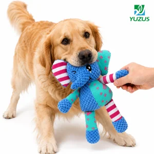 Fast Delivery Cartoon Cute Little Elephant Fox Interactive Toy For Dogs Eco-Friendly Durable Plush Soft Pet Chew Squeaky Toys