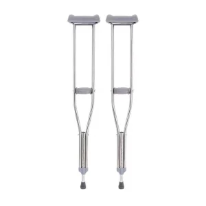 High Quality Stainless Steel Underarm Crutches Elderly Walking Stick Adjustable Axillary Crutches