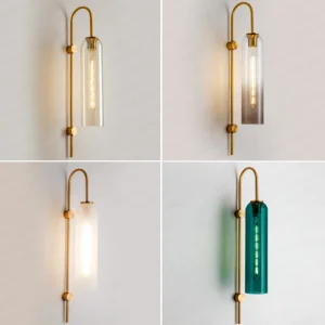 Creative Blue Glass Northern Europe Tube Hotel Prototype Room Wall Lamp (WH-OR-35)