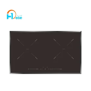 H-One OEM/ODM Aluminum Black Ceramic Glass Electric Double Hob Induction Cooker Brand Built-in Double Induction Cooktop