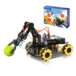 ACEBOTT ESP32 Robotic Arm Car DIY Kit Smart Remote Control Robot STEM Education Programming Coding Learning Toy for Arduino