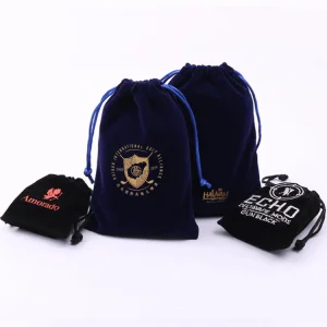 Wholesale Eco-friendly Microfiber Promotional Company Logo Pouches Rope Handle Zipper Closure Gift Bags for Storage Shopping