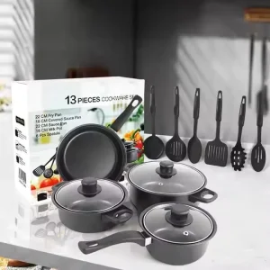 New 2025 Nonstick Cookware 13 Piece Set Cookware Stock Pot Stew Pan Frying Pan Multi-piece Kitchen Cookware Set