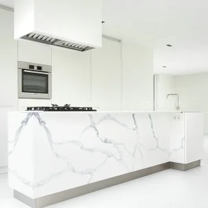 Calacatta White Quartz Surface for Kitchen Countertop