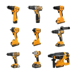 WELLOO Li-ion Battery Brushless Motor Cordless Electric Impact Drill Set