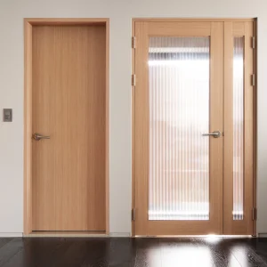 Hot Sale Engineered Veneer Entrance Wood Door Flush Wood Doors With Glass Panel