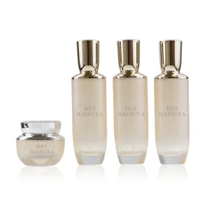Translucent Beige Glass Jars Set