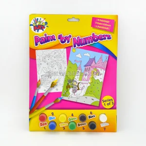 Bulk DIY Paint by Numbers Kit for Kids Non-toxic Educational Art Craft Set with Brush &amp; Cardboard Painting for School Gifts