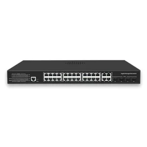 L2 Managed 24-Port Gigabit 1000Mbps PoE Ethernet Switch with SNMP and QoS