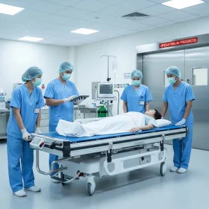 Multi-Purpose Hospital Patient Emergency Trolley Patient Transfer Stretcher Bed