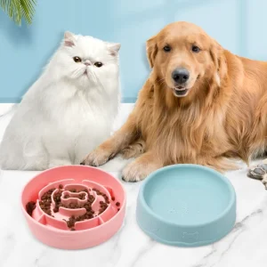 Silicone Pet Bowls Slow Food Feeding Water Bowl