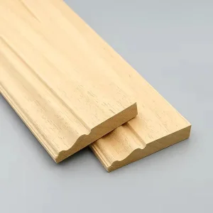 Interior Decorative White Wood Wall Skirting Outside Corner Architrave Wood Moulding for Ceiling