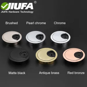 JIUFA Furniture Hardware Fitting Zinc Alloy Round Office Desk Cable Grommet