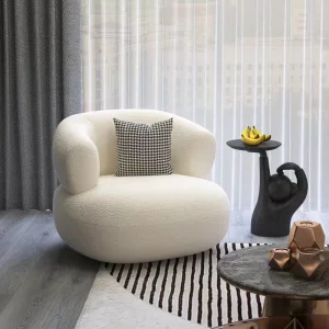 Cozy Minimalist U Shaped Armchair Sherpa