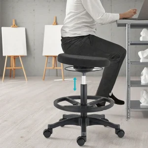Ergonomic Modern Metal Design Drafting Stool Wheels Height Adjustable Wobble Stool for Home Office Living Room for Home School