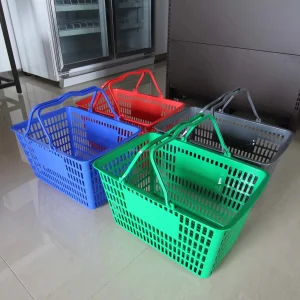 RD 01 Supermarket Shopping Hand Basket PP Material with Metal Construction for Mall Use