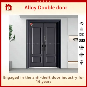 Modern Architectural Zinc Alloy Double Door for Exterior Entrance