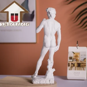 Minimalist Nordic Modern Home Decoration Resin Pure White David Sculpture Small Ornaments