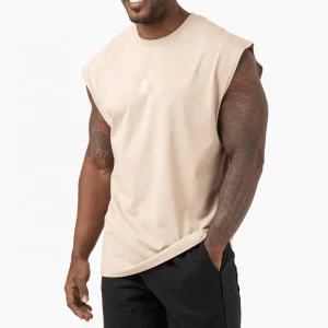 Custom Logo Plus Size Men's Sports Gym Tank Top Quick Drying Fitness Vest Blank Sleeveless Loose T-Shirt Men