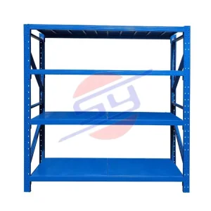 Factory Adjustable Light Duty Shelving Unit Stainless Metal Storage Racks 100kg Capacity Powder Coating for Warehouse Stacking